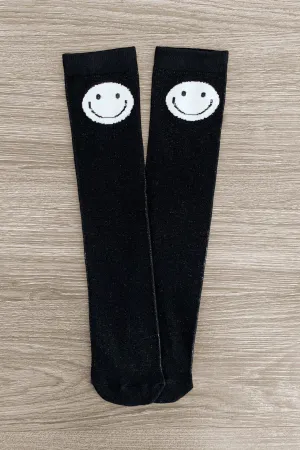 Black Smiley Face Socks