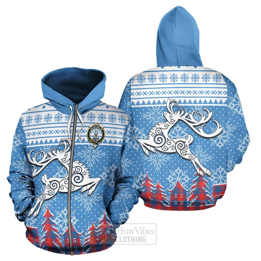 Blane Clan Christmas Hoodie Celtic Reindeer Style