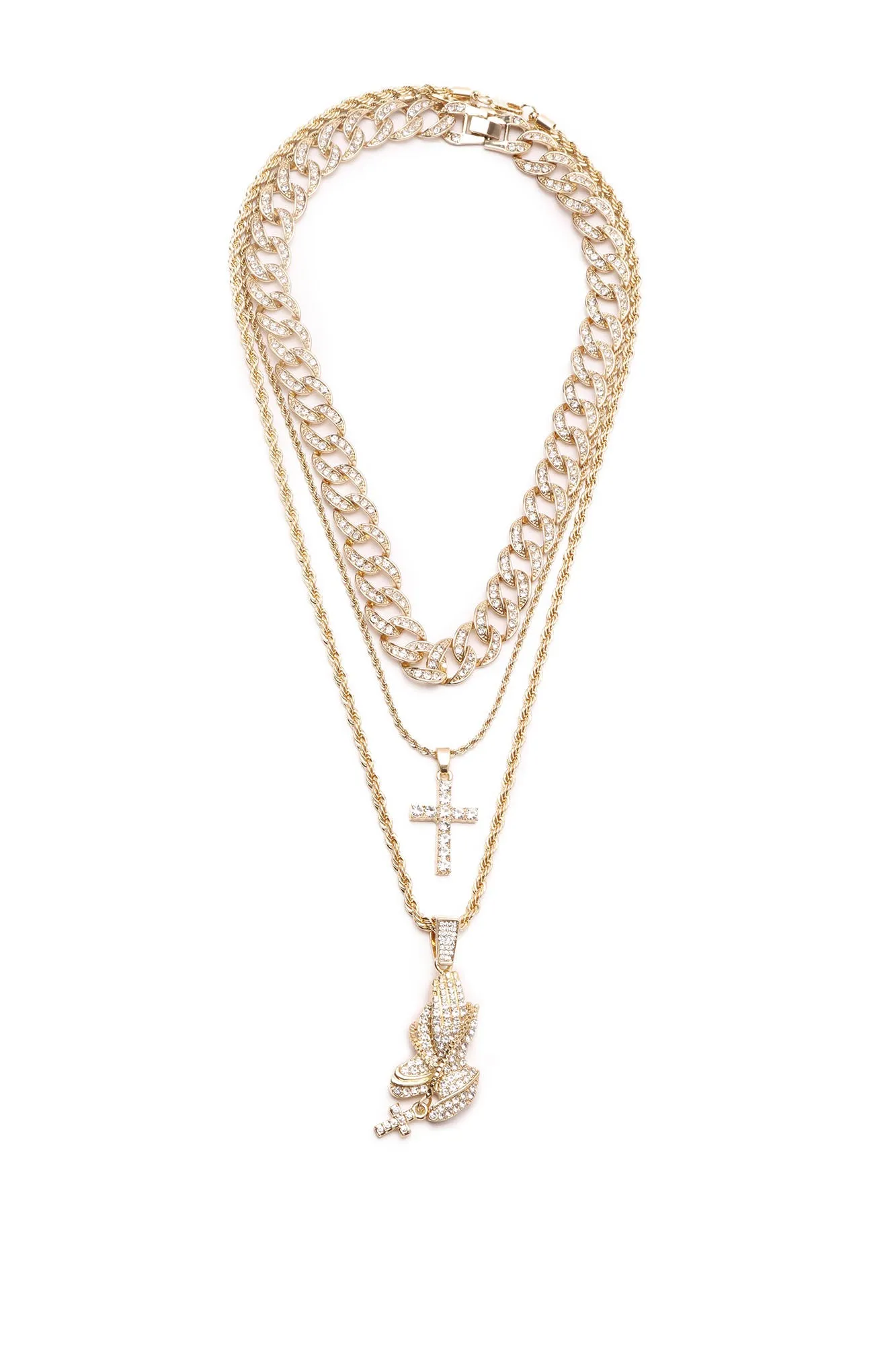 Blessed Up Chain 3 Piece Set - Gold