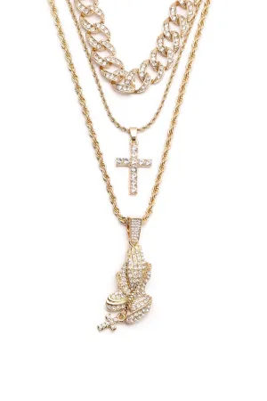 Blessed Up Chain 3 Piece Set - Gold