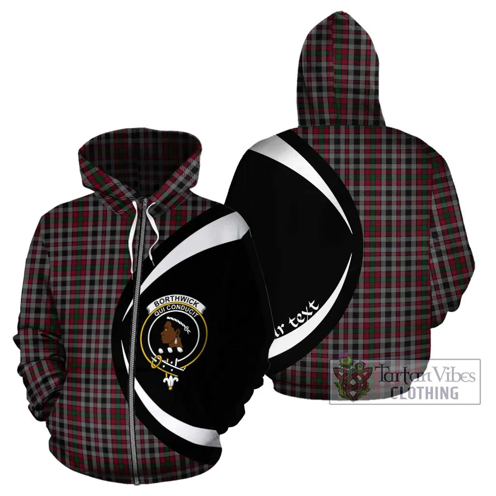 Borthwick Tartan Hoodie with Family Crest Circle Style