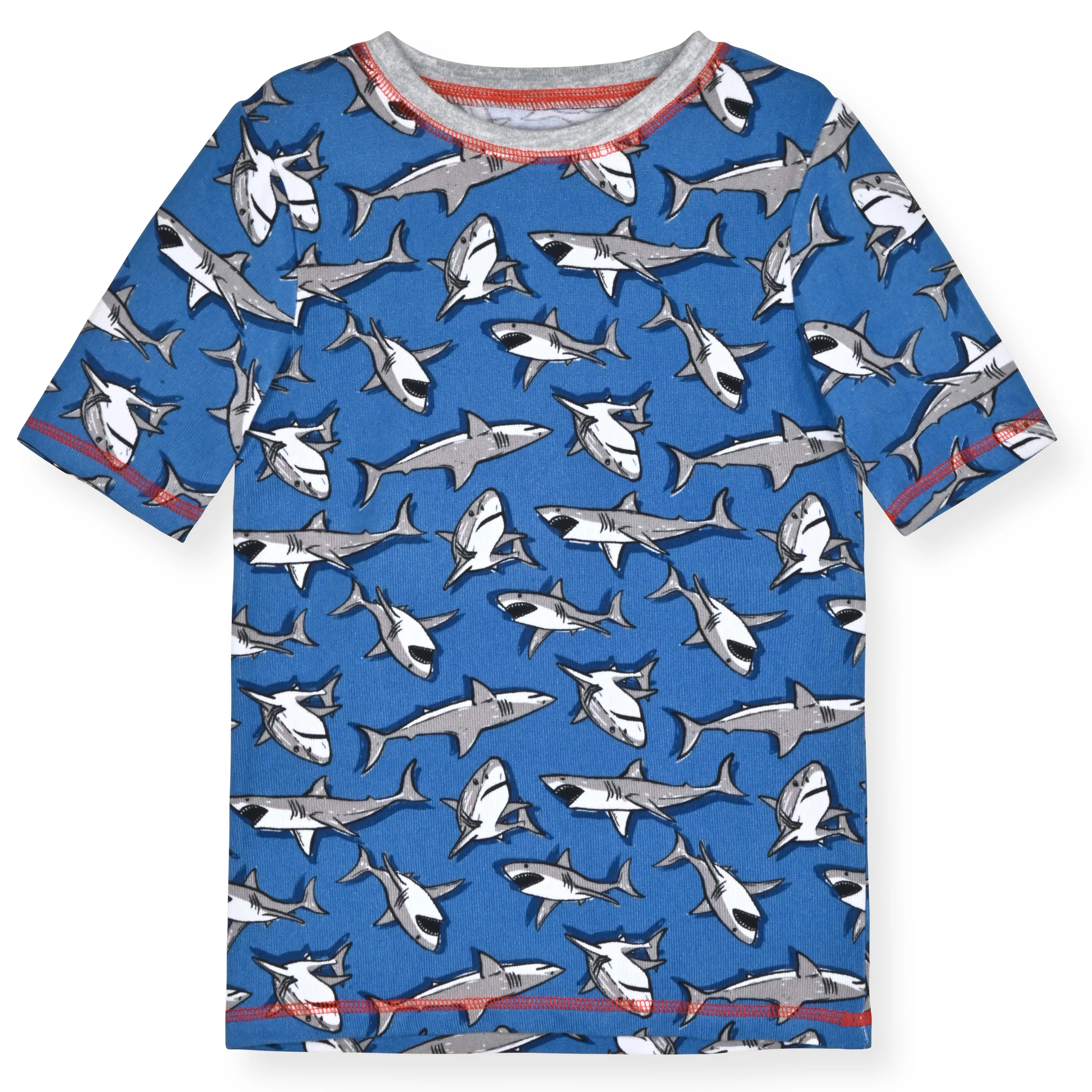 Boys 2- Piece Super Soft Jersey Snug Fit Pajama Set- Sharks.