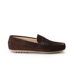 BOYS BROWN SUEDE MOCASIN