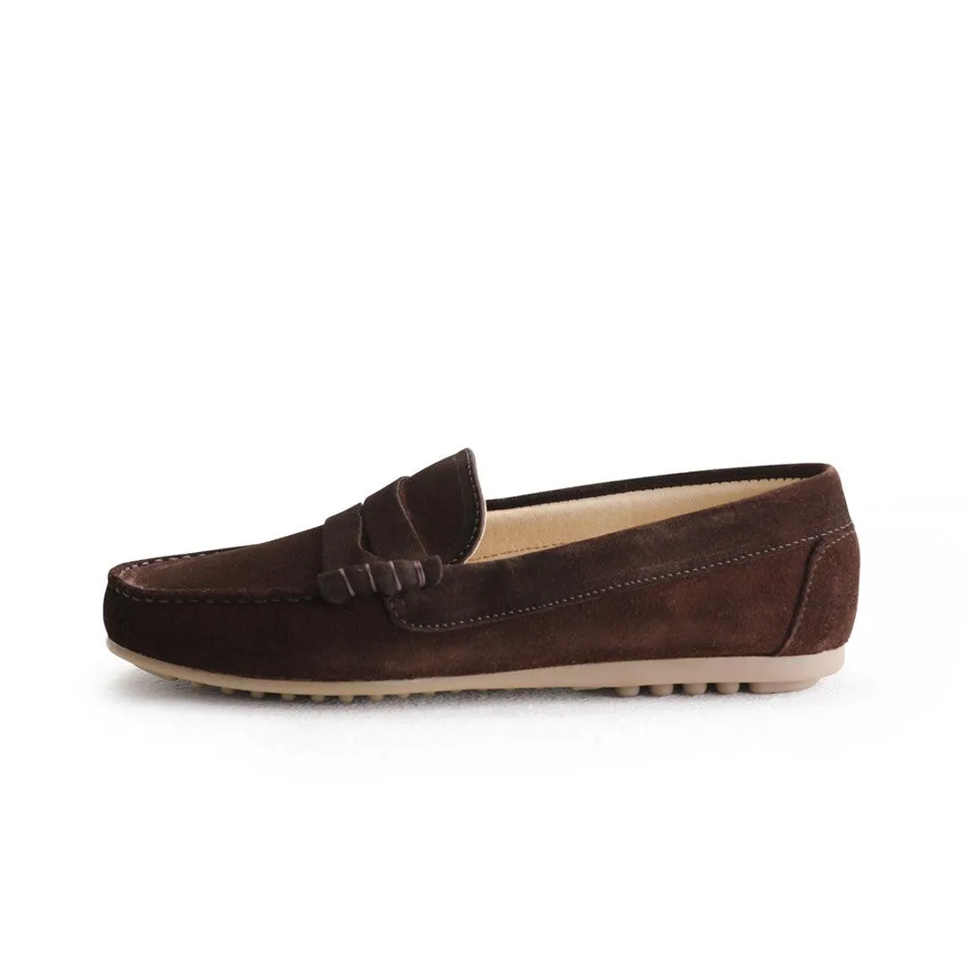 BOYS BROWN SUEDE MOCASIN