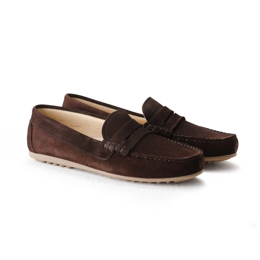 BOYS BROWN SUEDE MOCASIN