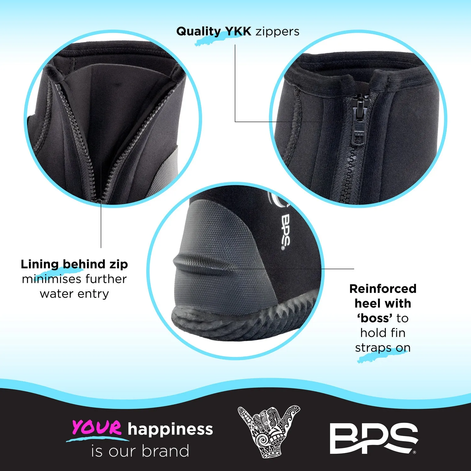 BPS 5MM Diving Boots