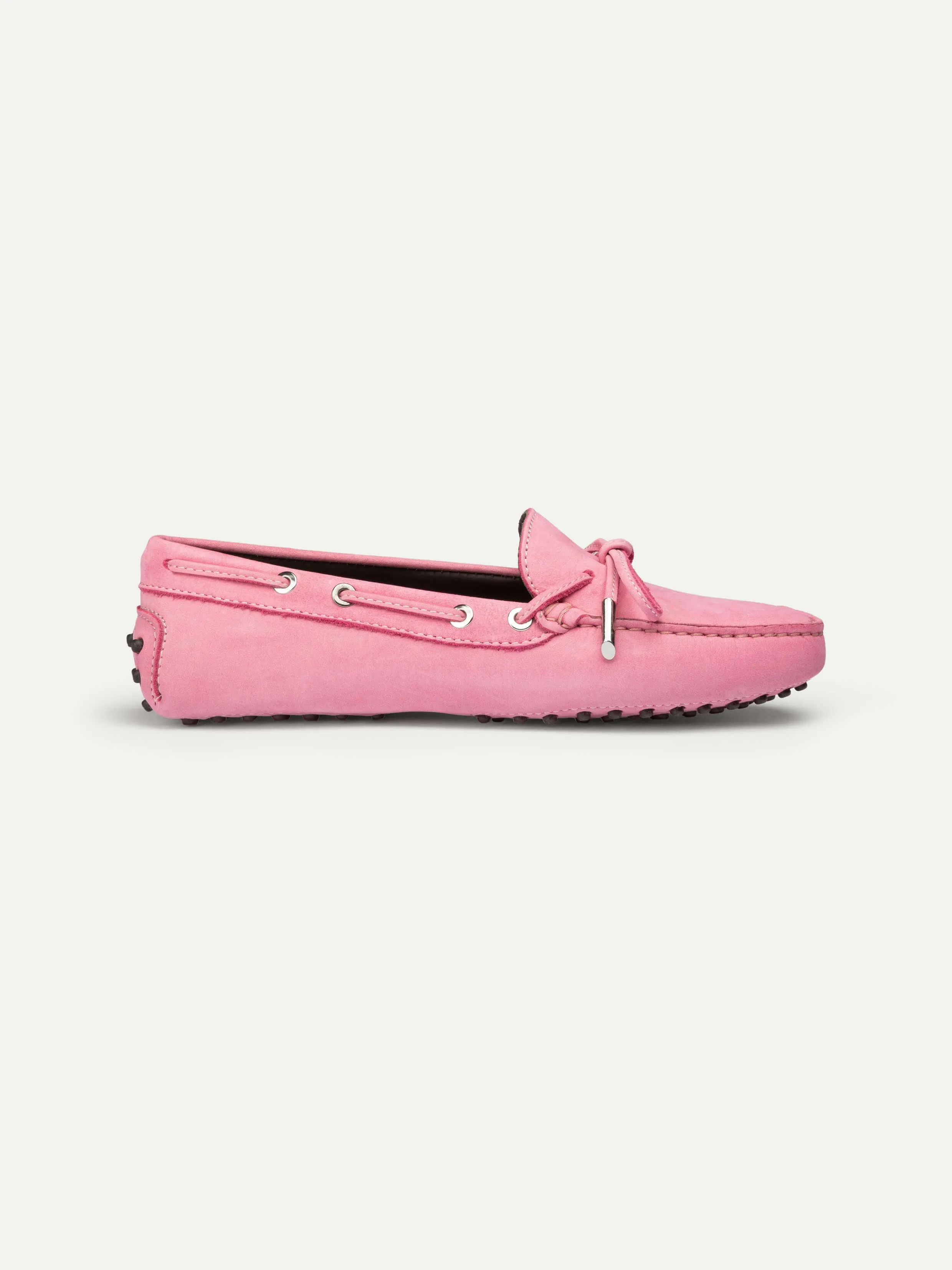 Bright Pink Nubuck Driving Shoes