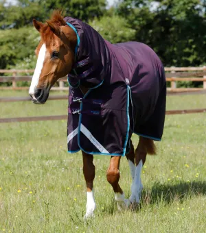 Buster Storm 100g Combo Turnout Rug with Snug-Fit Neck Purple