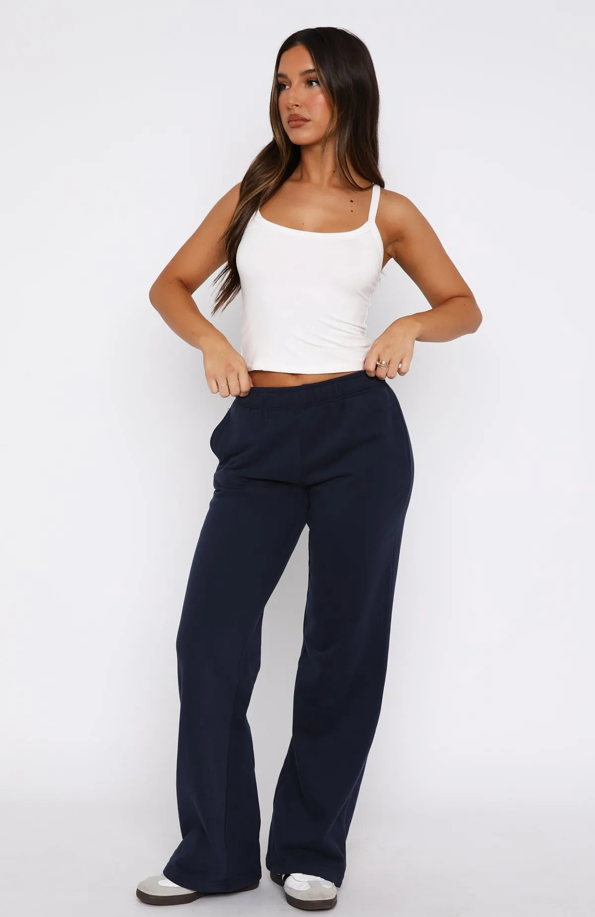 Can't Sleep Wide Leg Sweatpants Navy