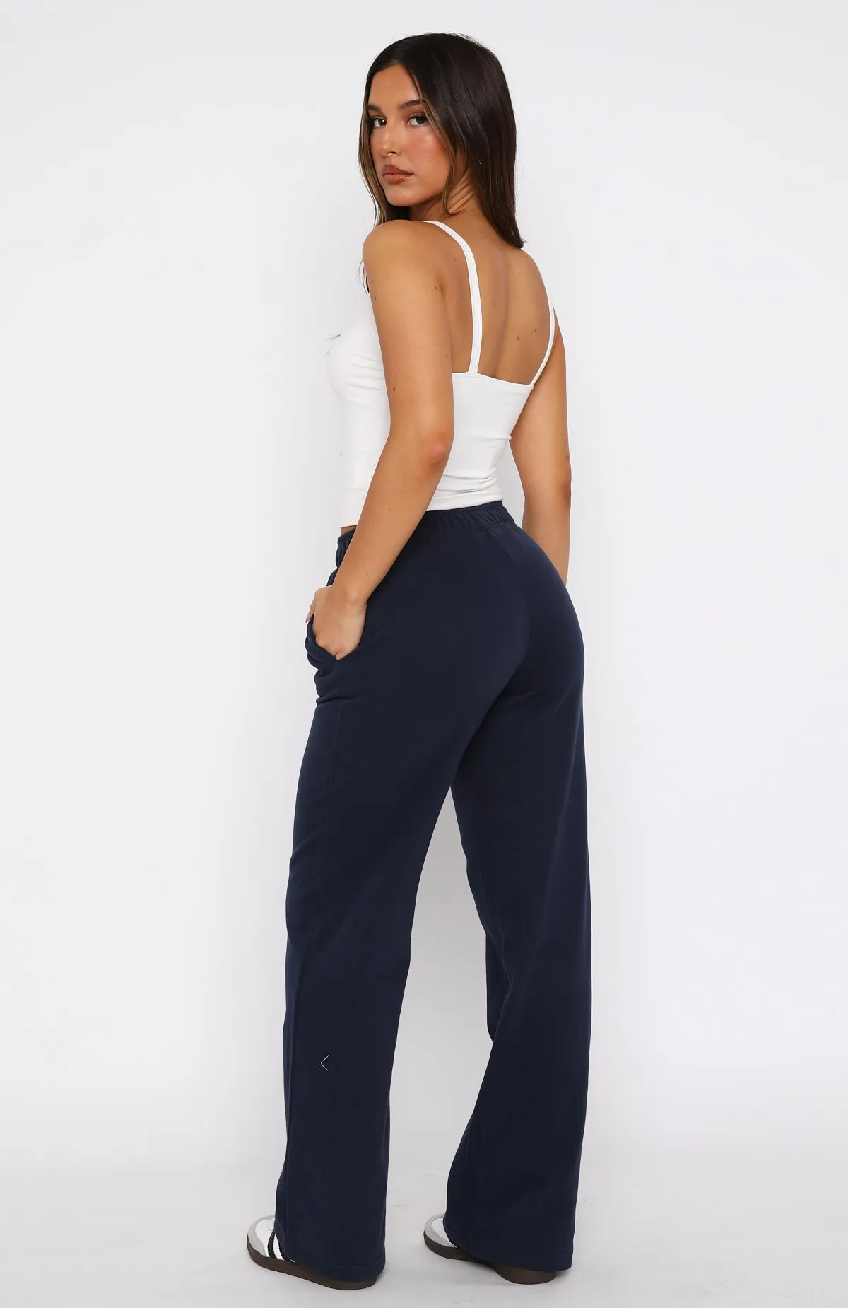 Can't Sleep Wide Leg Sweatpants Navy