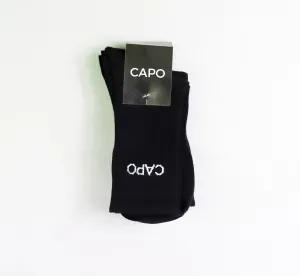 Capo Essential 3 Pack Crew Socks - Black