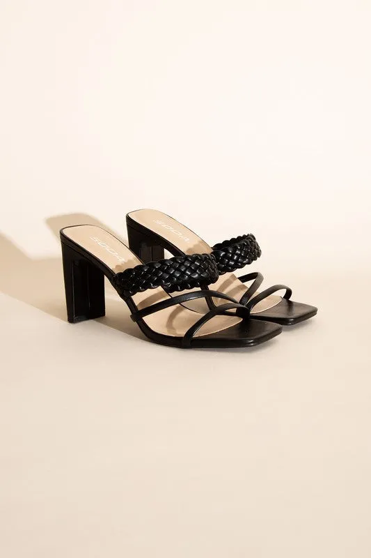 CARMEN-S BRAIDED STRAP SANDAL HEELS