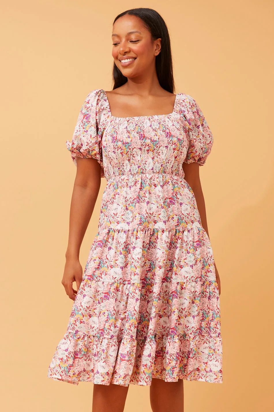 CASSANDRA FLORAL SHORT DRESS