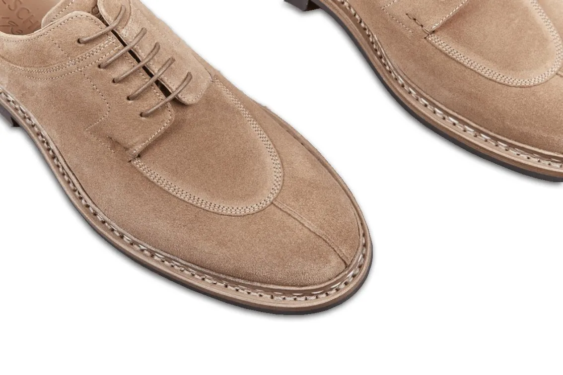 CATALPA | Water-resistant Suede Derby Shoe | Cream