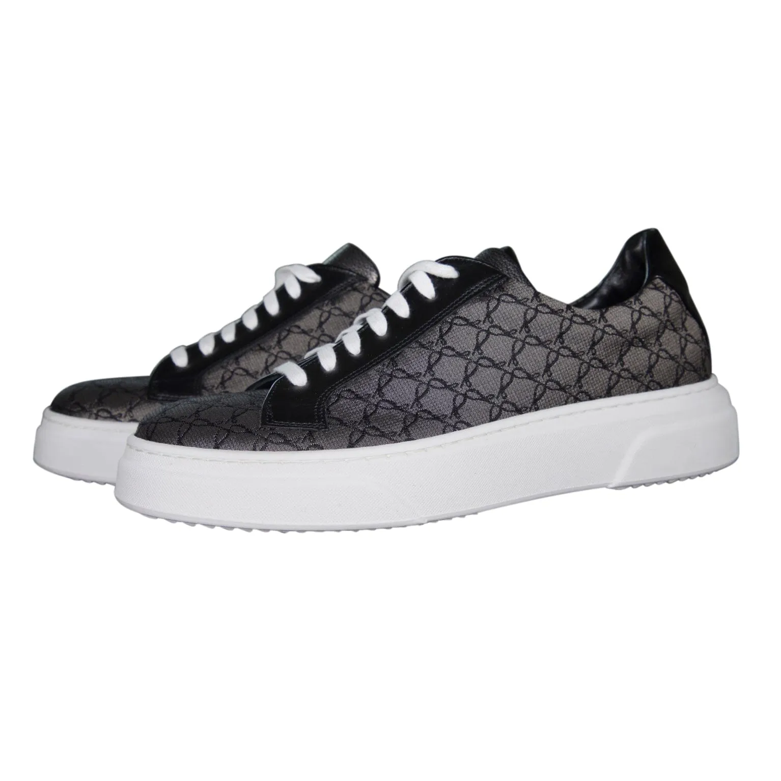 Charcoal Nero Logo Luxury Sneakers