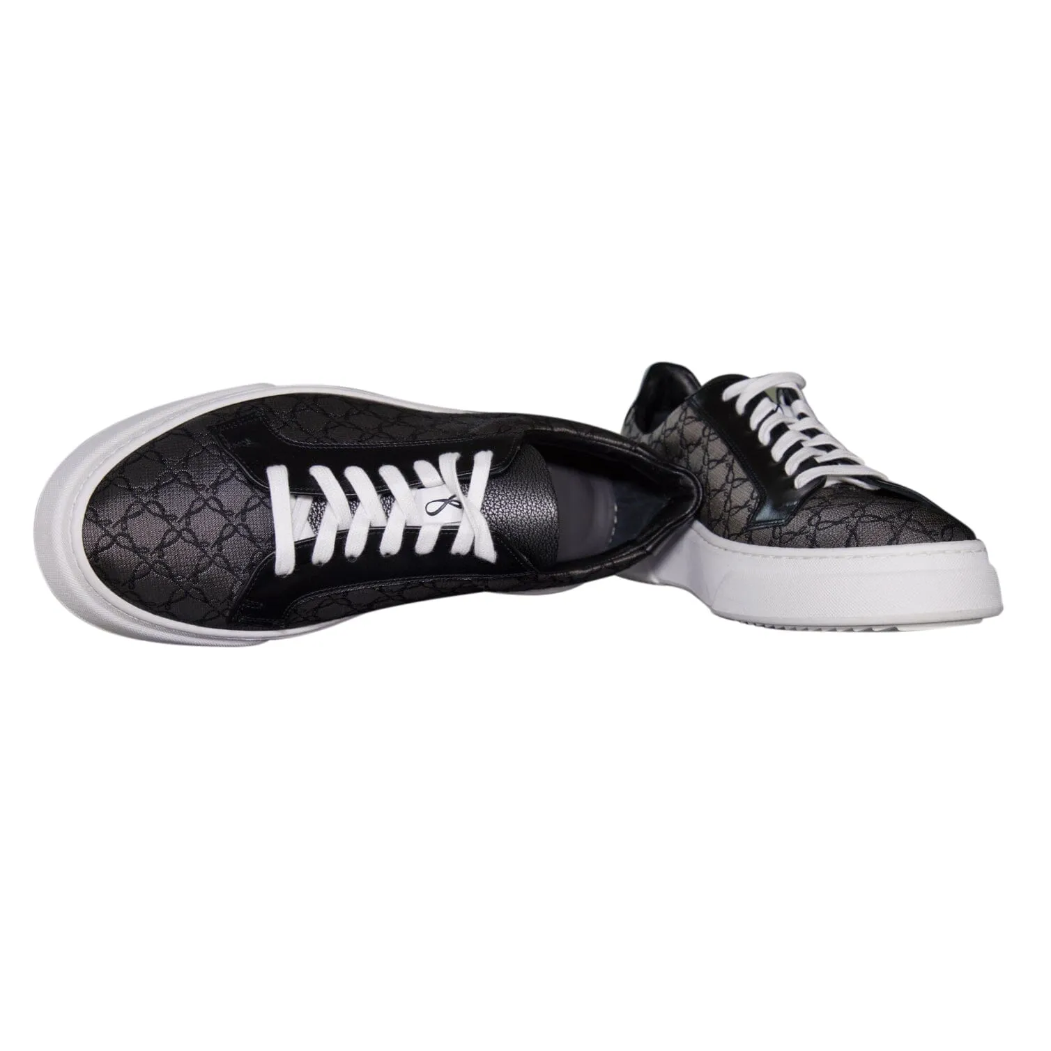 Charcoal Nero Logo Luxury Sneakers