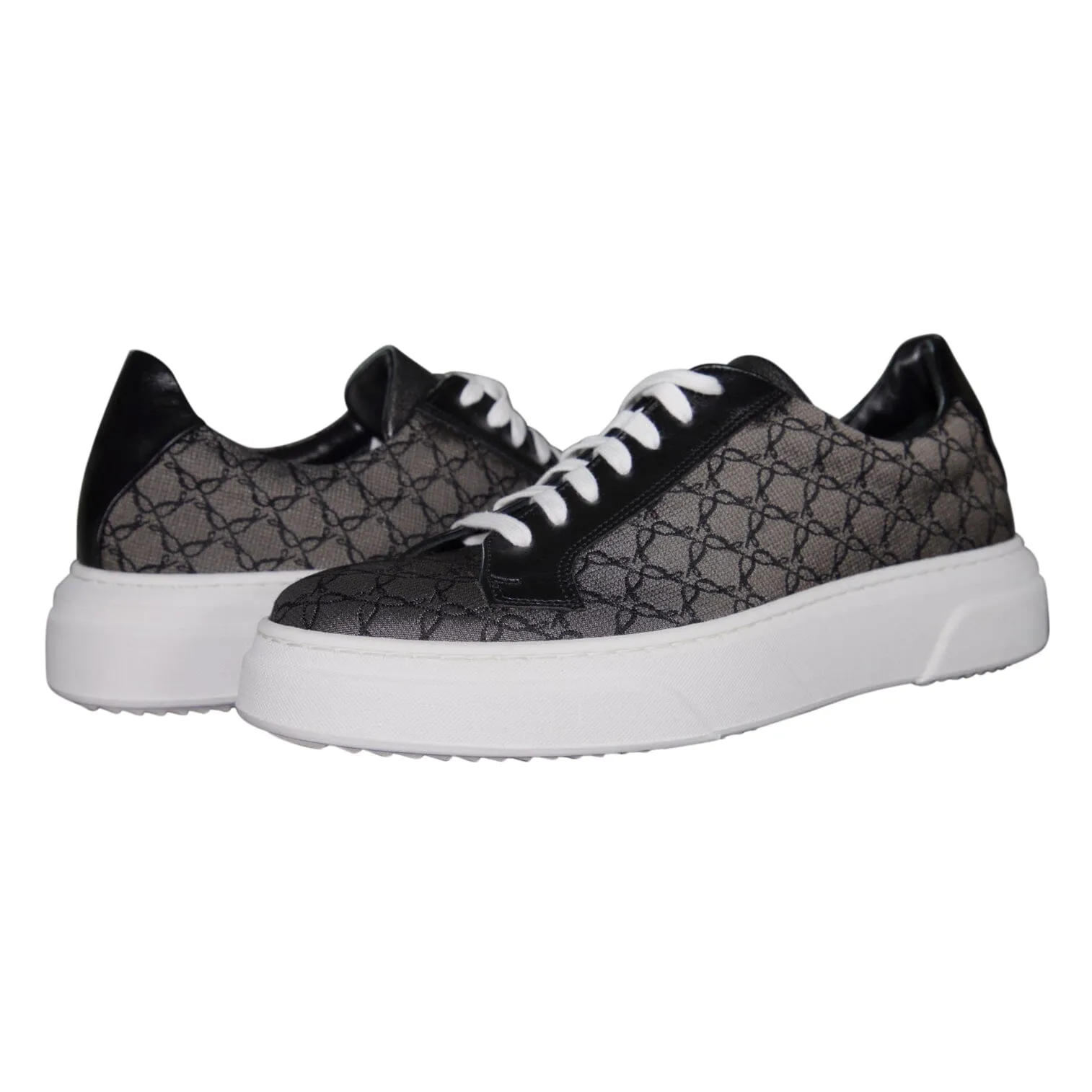 Charcoal Nero Logo Luxury Sneakers