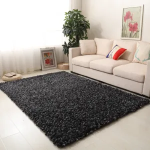 Charcoal Plain Shaggy Rug - Snug