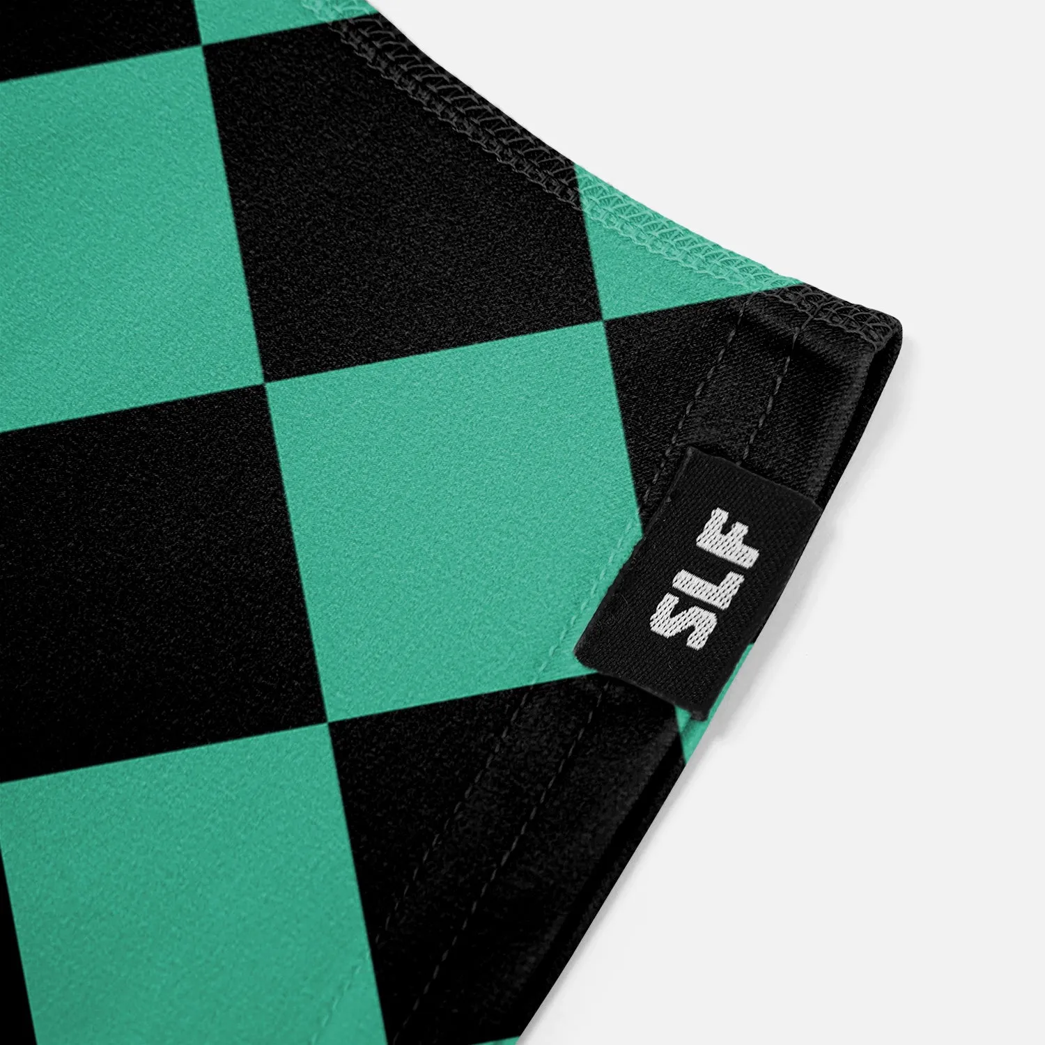 Checkered Teal Black Spats / Cleat Covers