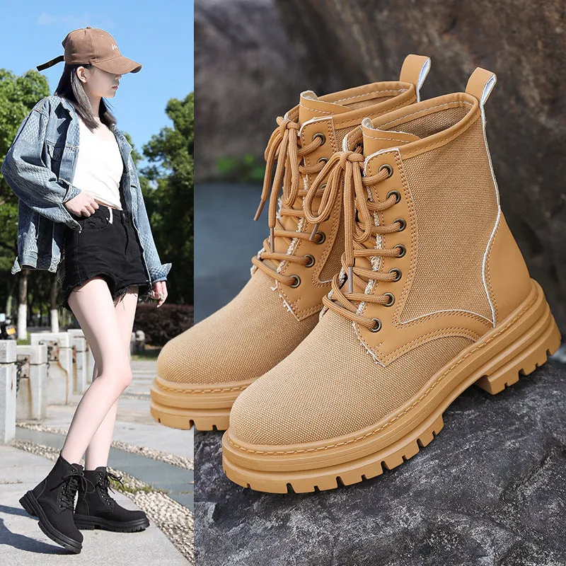 Chunky Heel Martin Boots Women's Fashion Plus Size