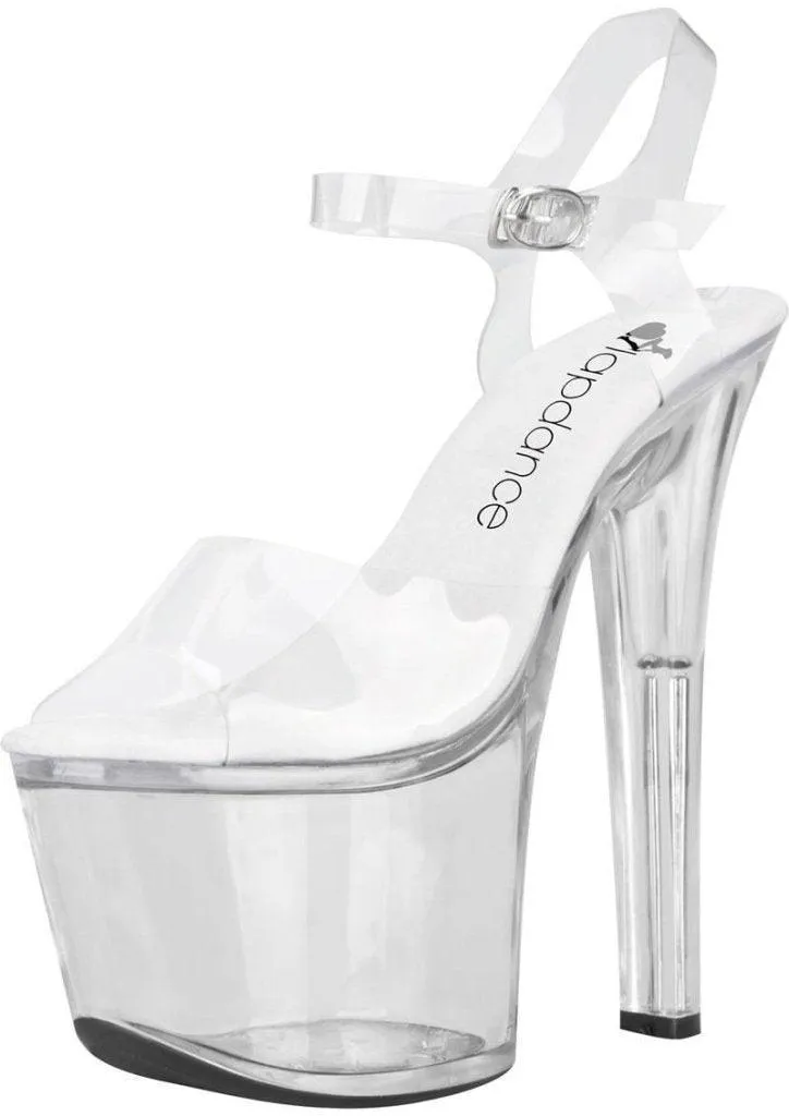 Clear Platform Sandal With Quick Release Strap 7in Heel