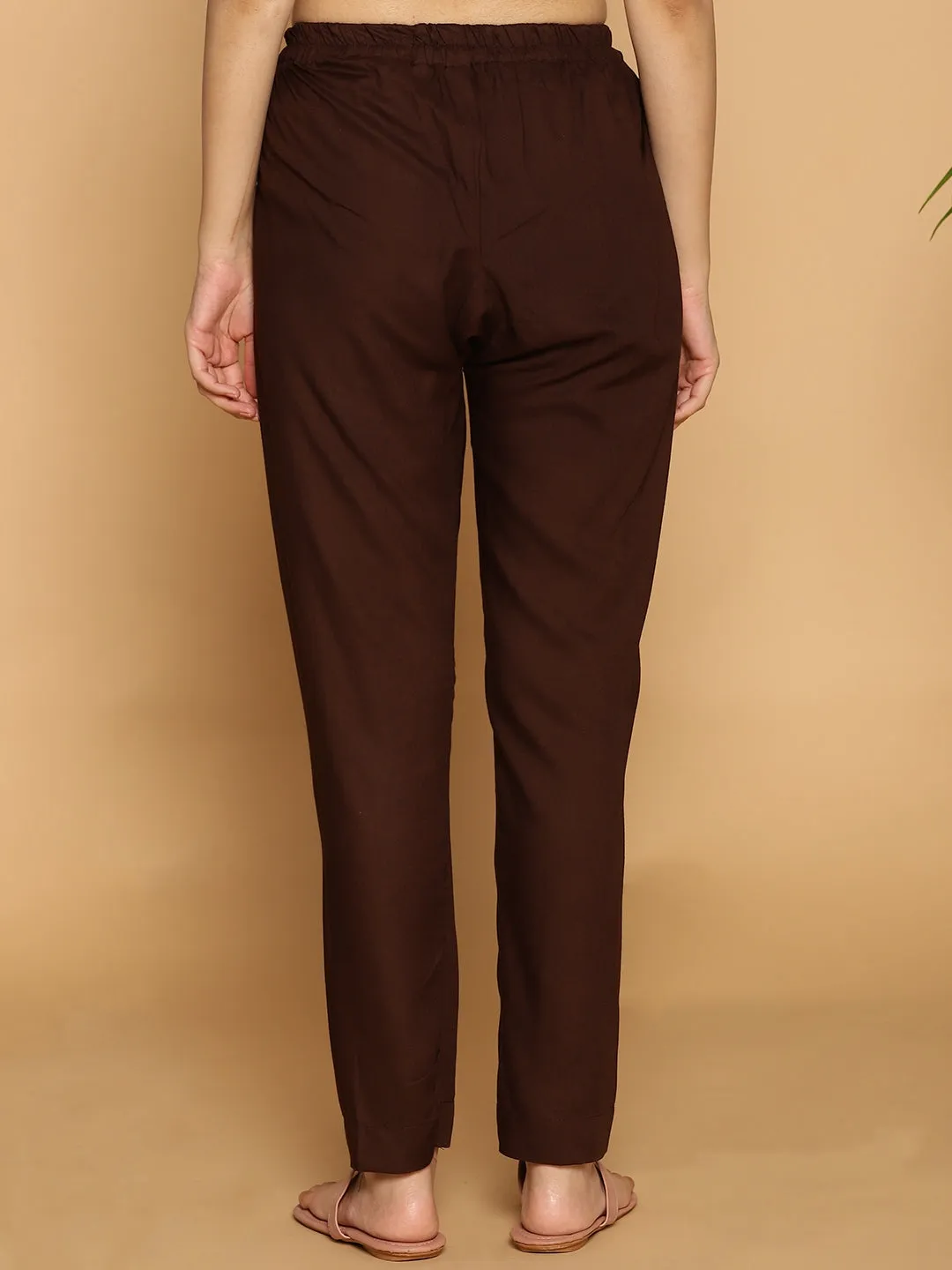 Coffee Rayon Pants