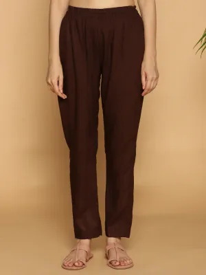 Coffee Rayon Pants