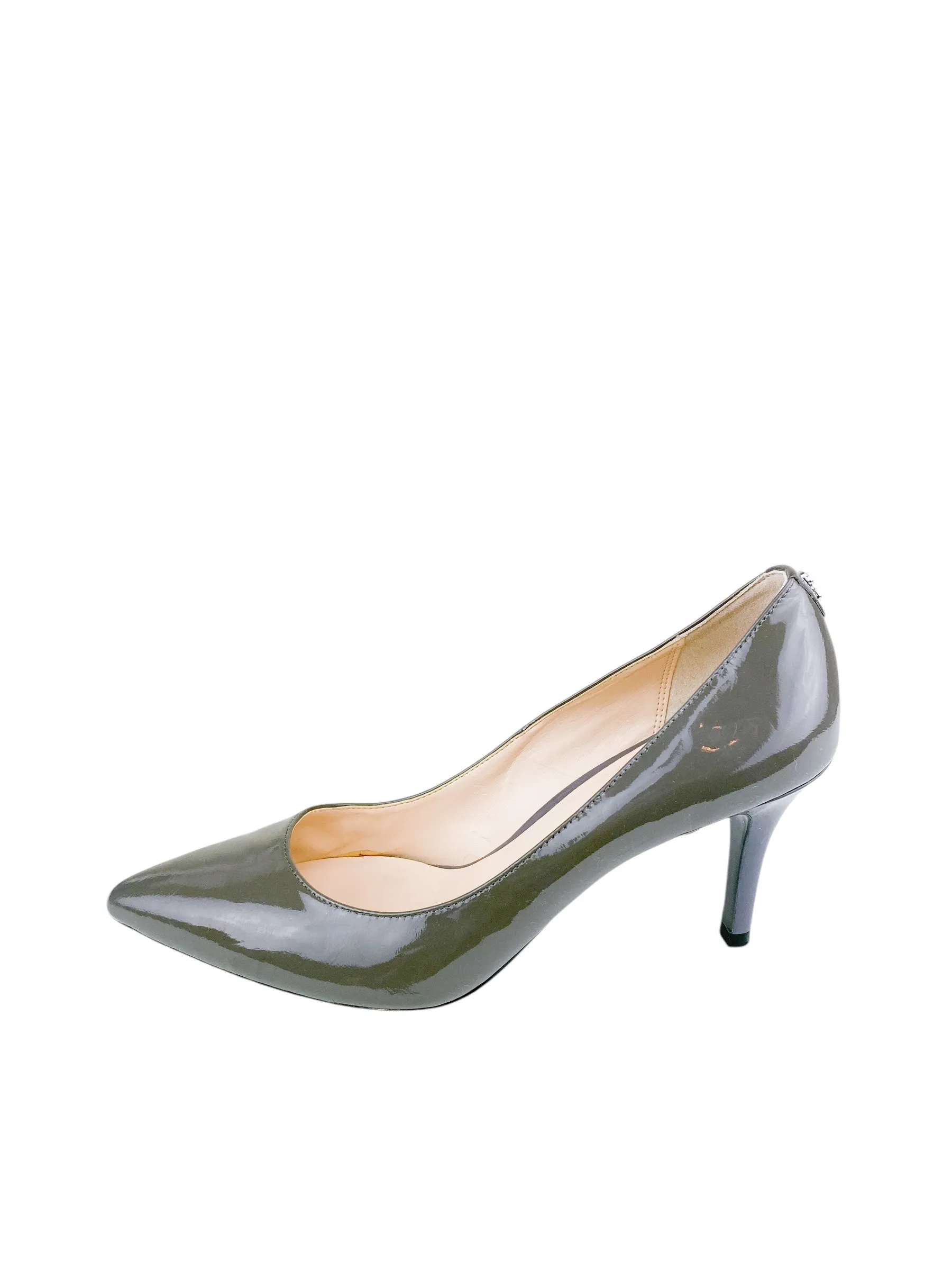 Cole Haan Women's Grand.OS Signature Patent Leather Pump Grey Size 8.5