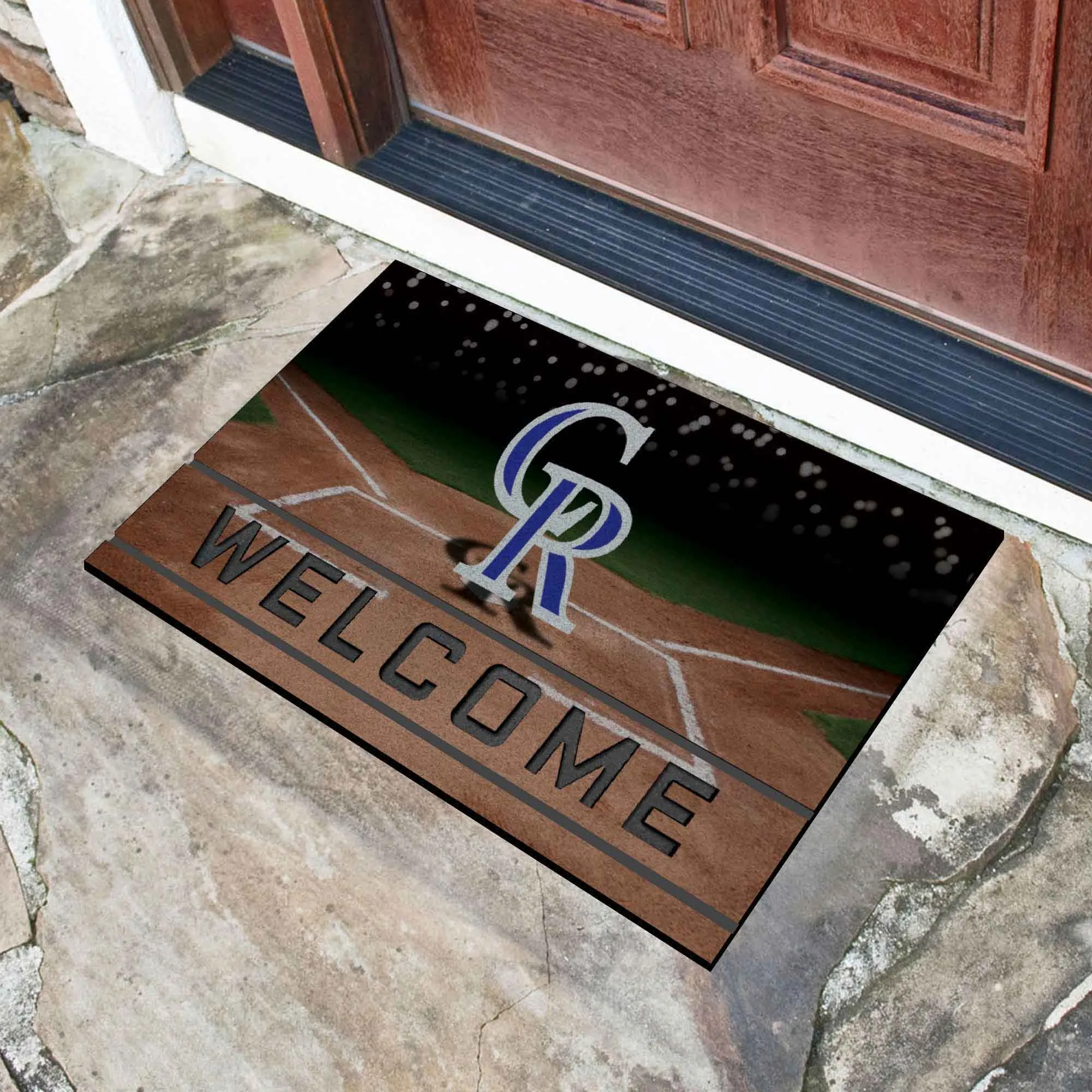 Colorado Rockies Rubber Door Mat - 18in. x 30in.