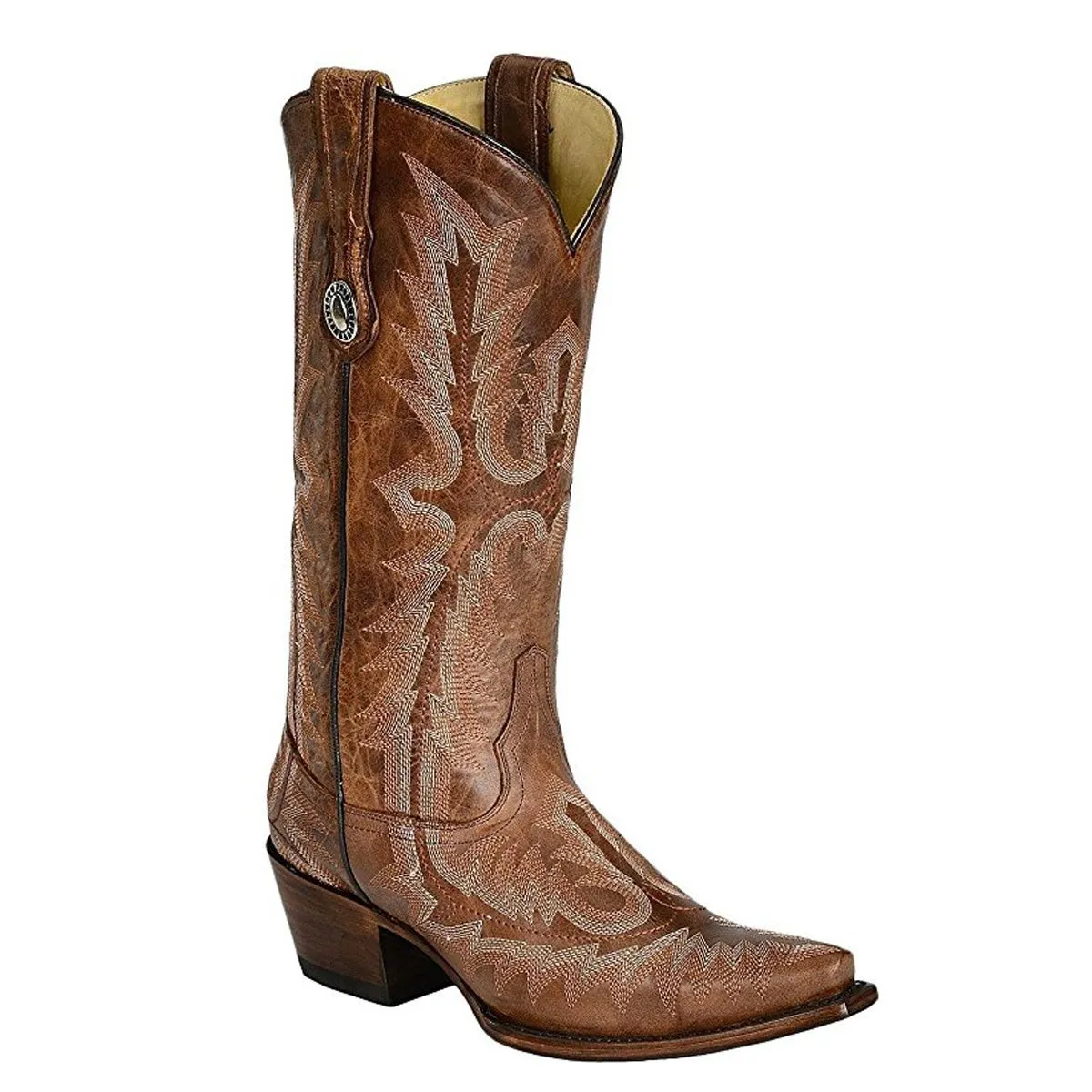 Corral Women's Picasso Cognac Cowgirl Boot Snip Toe Cognac - G1923