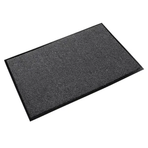 Crown Rely-On 36" x 60" Charcoal Olefin Wiper Floor Mat (3/8" Thick)