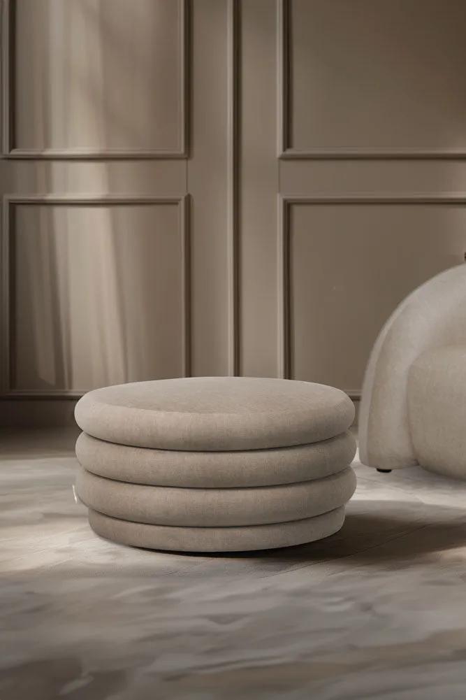 Curved Cream Snug Ottoman