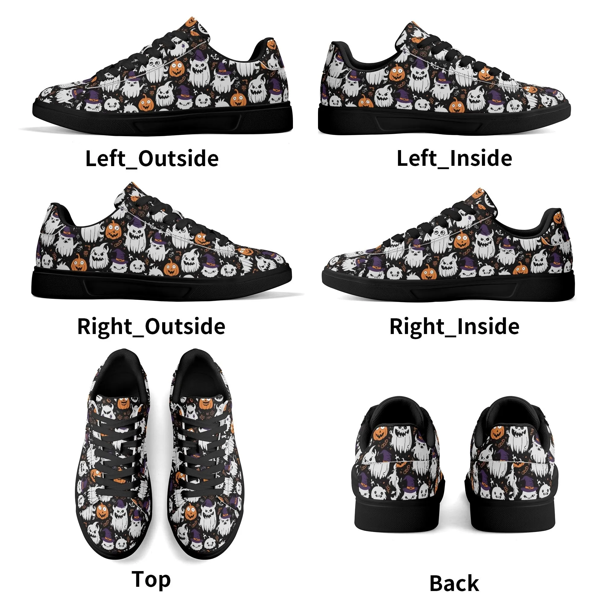 Cute Monster Witches Adult Lightweight Brand Low Top Leather Shoes