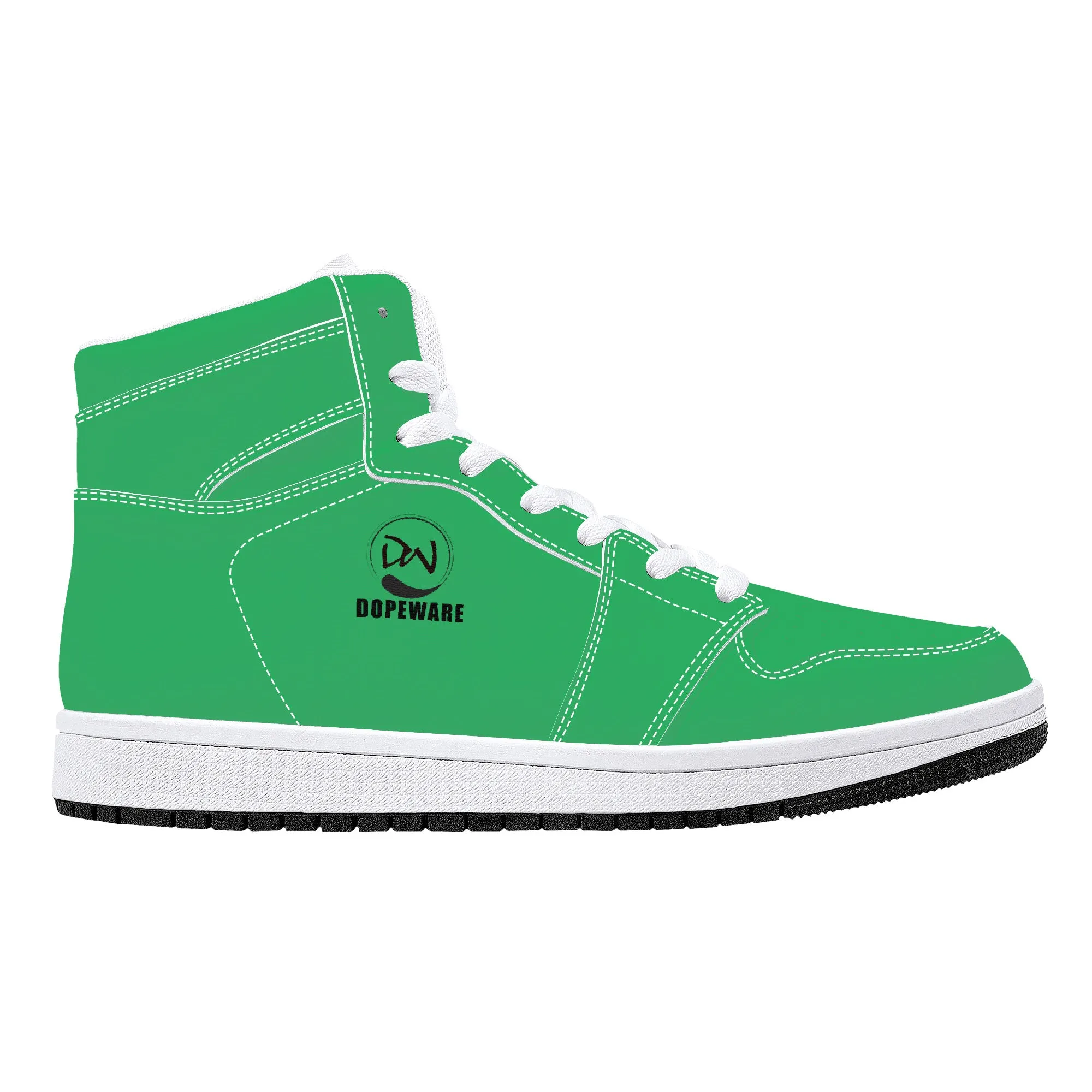 D16 High-Top Leather Sneakers - Green