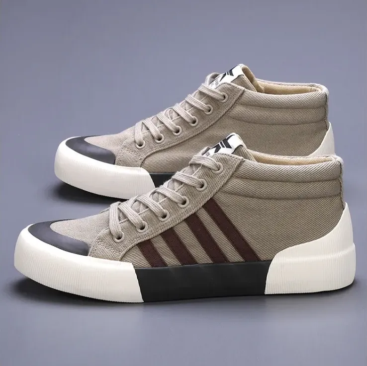 DAPPER STREET SUPPLY CO. - Retro High-top Canvas Sneakers