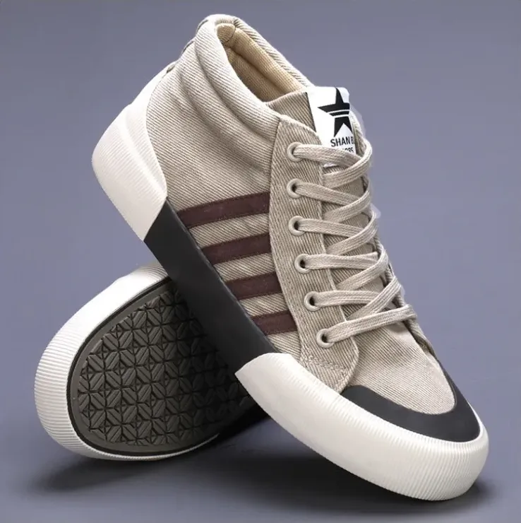 DAPPER STREET SUPPLY CO. - Retro High-top Canvas Sneakers