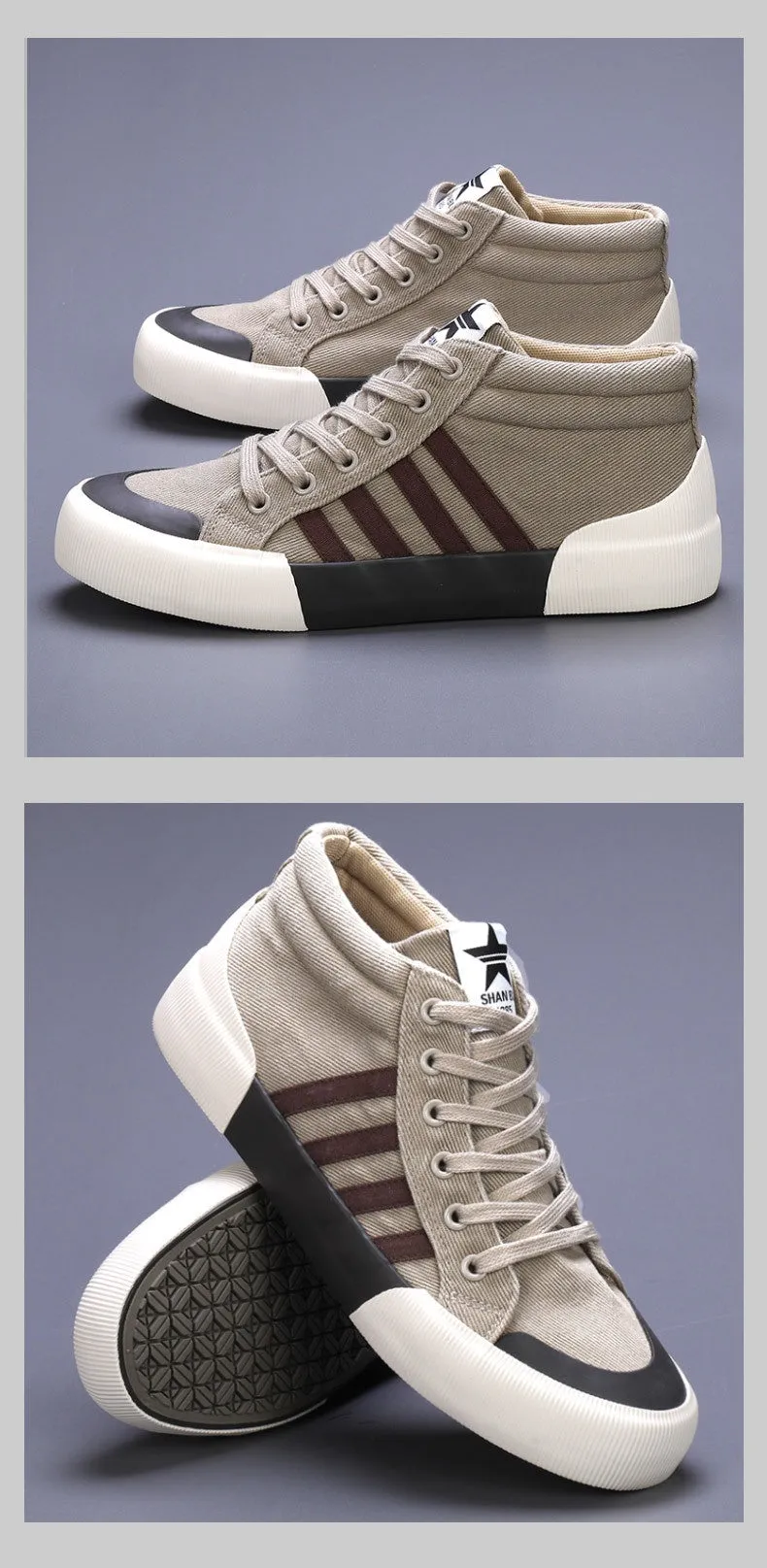 DAPPER STREET SUPPLY CO. - Retro High-top Canvas Sneakers