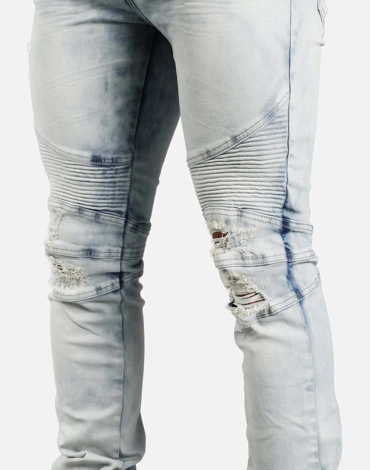 DH Essentials MOTO BIKER CLEAN RIP JEANS