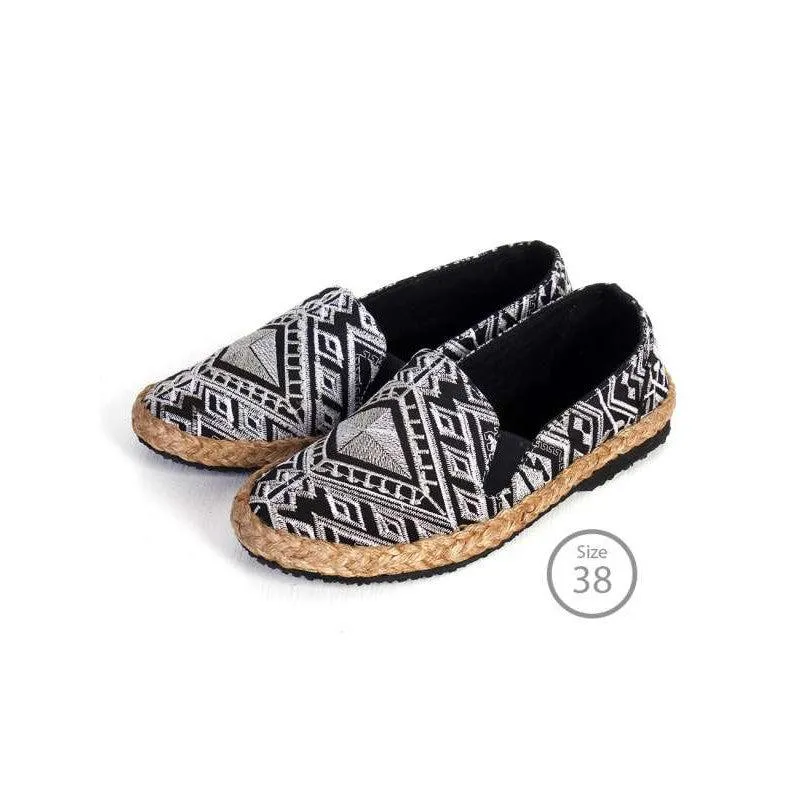 Diamond Hmong Fabric Artisanal Slip On Shoes - Thailand