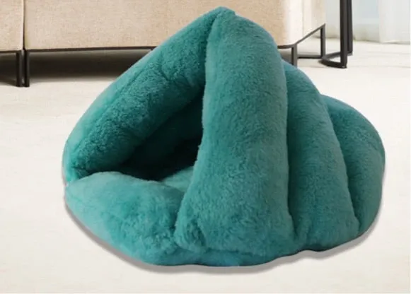 Dog Cat Pet Bed Super Soft & Snug Cave Washable Plush hideaway winter warm bed cosy