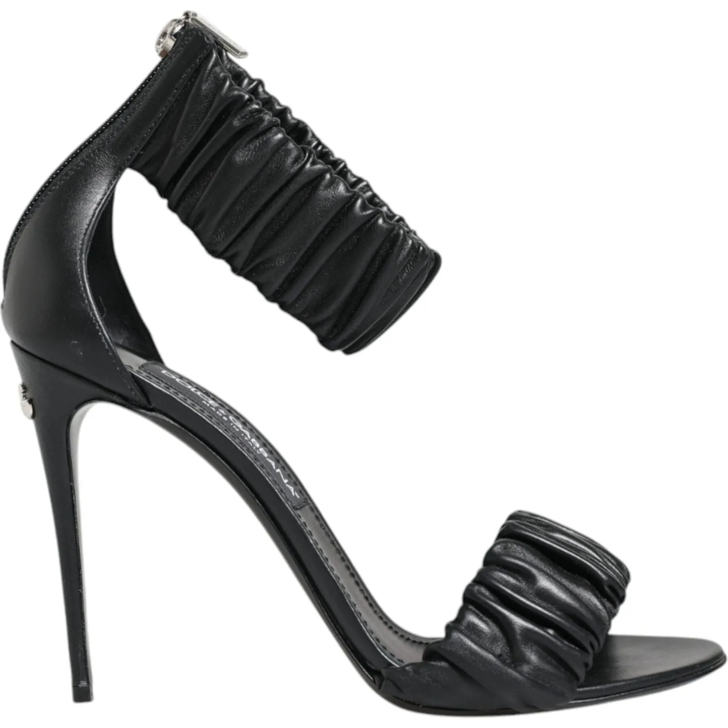 Dolce & Gabbana Black High Heels Ankle Strap Sandals Shoes