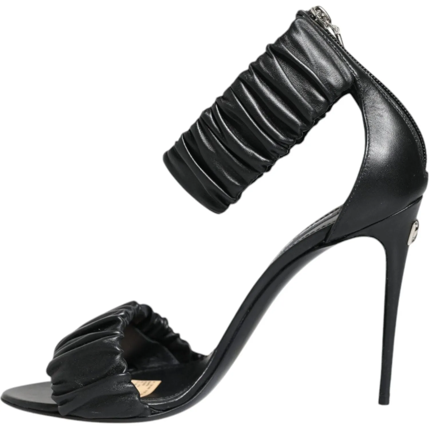 Dolce & Gabbana Black High Heels Ankle Strap Sandals Shoes