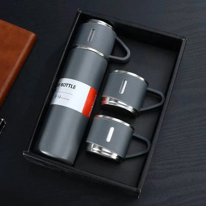 Double-Layer Stainless Steel Vacuum Thermos Coffee Tumbler Travel Mug Business Trip Water Bottle Tea Infuser Bottle