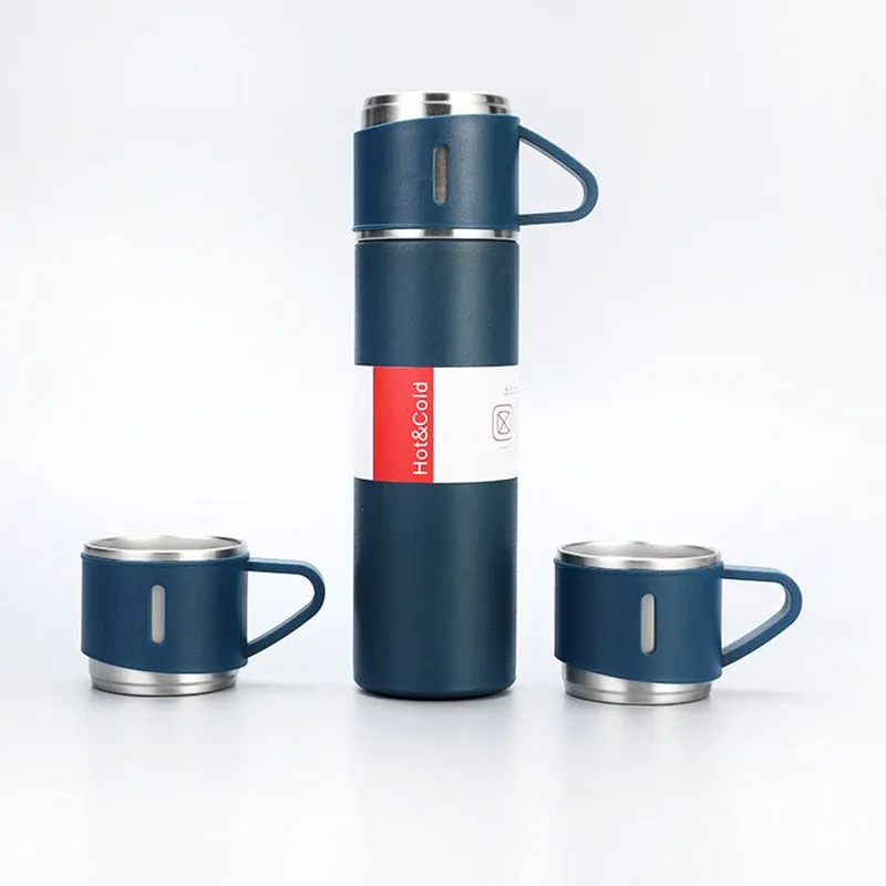 Double-Layer Stainless Steel Vacuum Thermos Coffee Tumbler Travel Mug Business Trip Water Bottle Tea Infuser Bottle