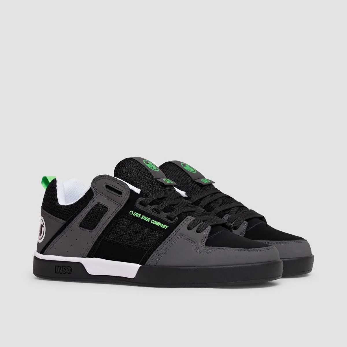 DVS Comanche 2.0  Shoes - Black/Charcoal/Lime Nubuck