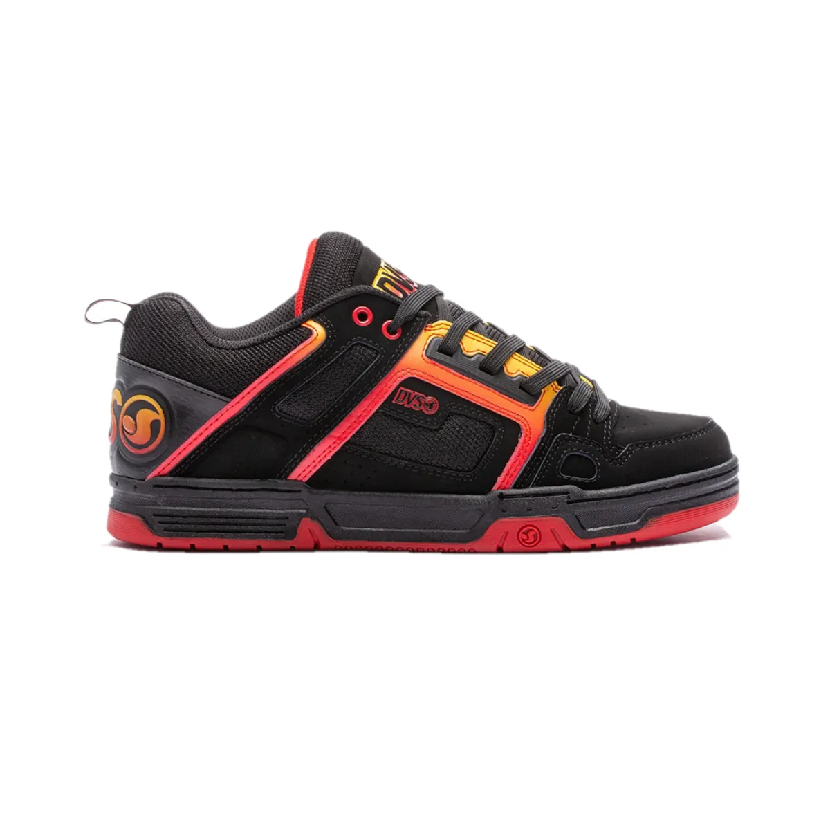 DVS F0000029999 COMANCHE MN'S (Medium) Black/Red/Yellow Leather & Nubuck Skate Shoes