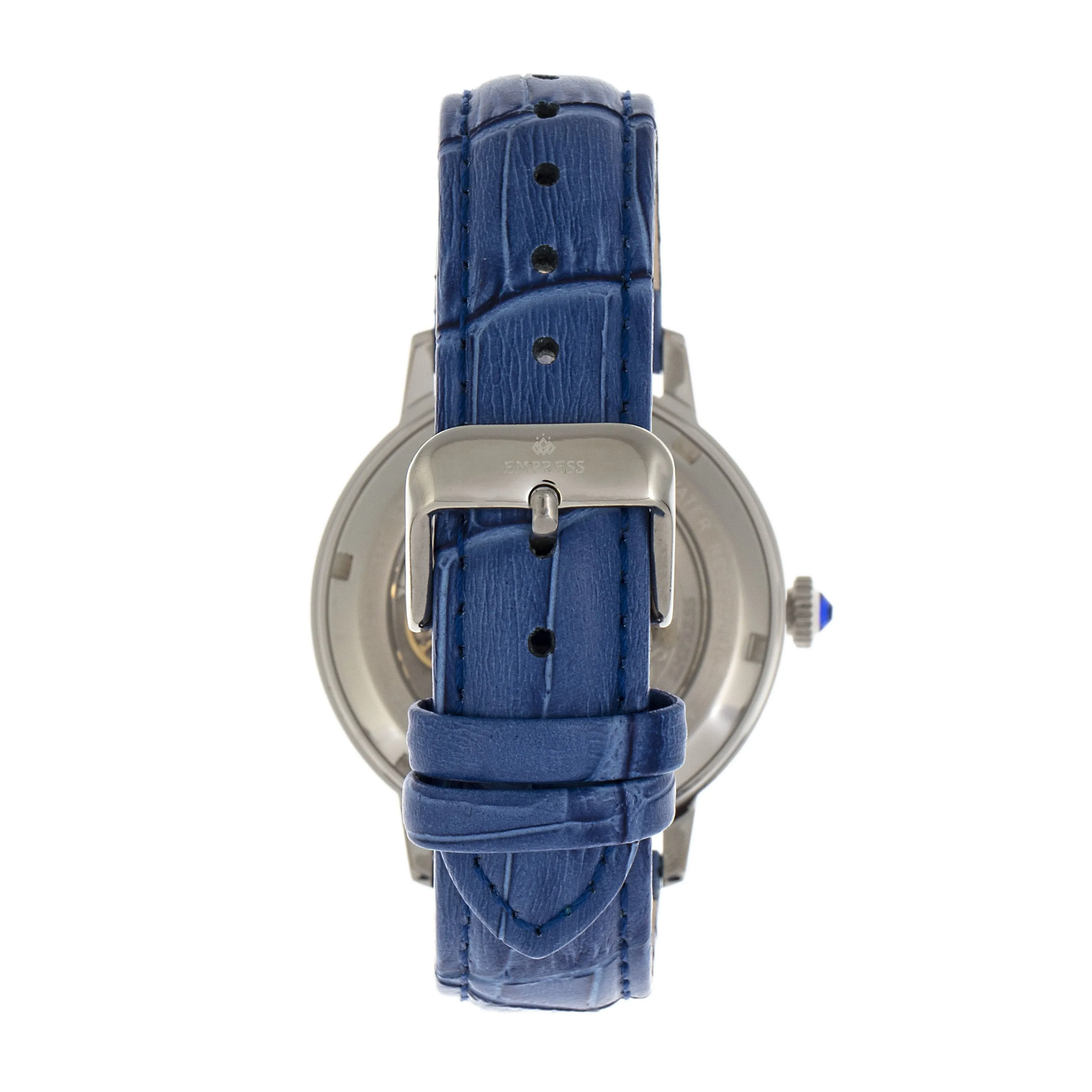 Empress Tatiana Automatic Semi-Skeleton Leather-Band Watch