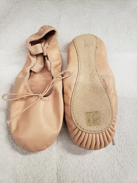 Ensemble Jr. -- Children's Leather Cross Strap Full Sole Ballet -- Ballet Pink