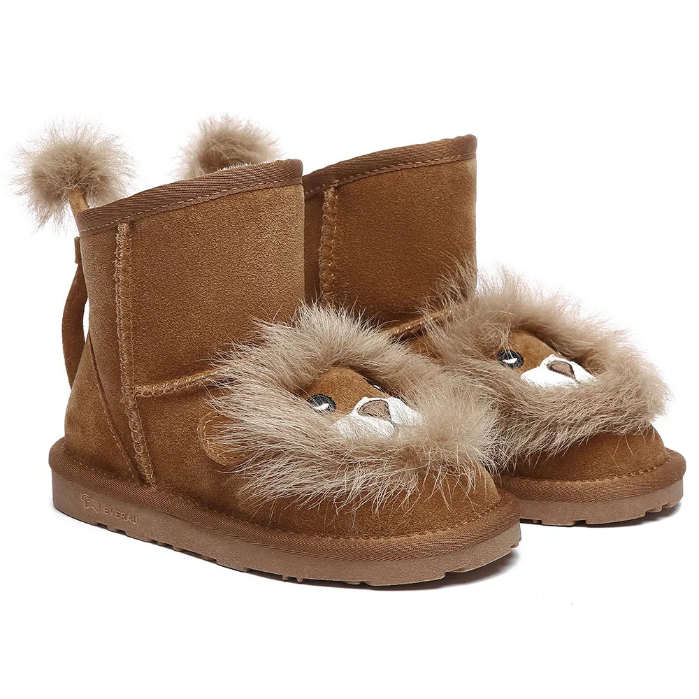 EVERAU Kid Sheepskin Boots Lion Kids Plus #EA3118K