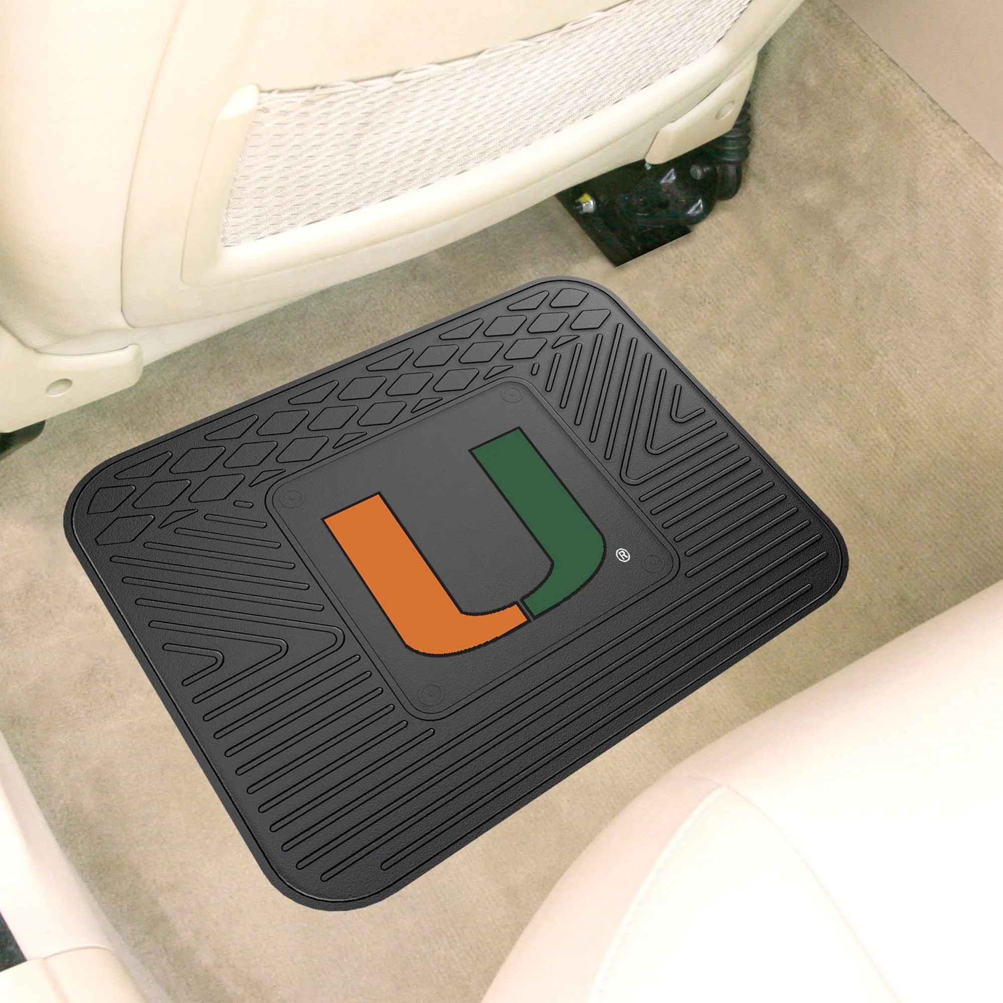 Fanmats Miami Hurricanes Back Seat Car Utility Mat - 14" x 17"